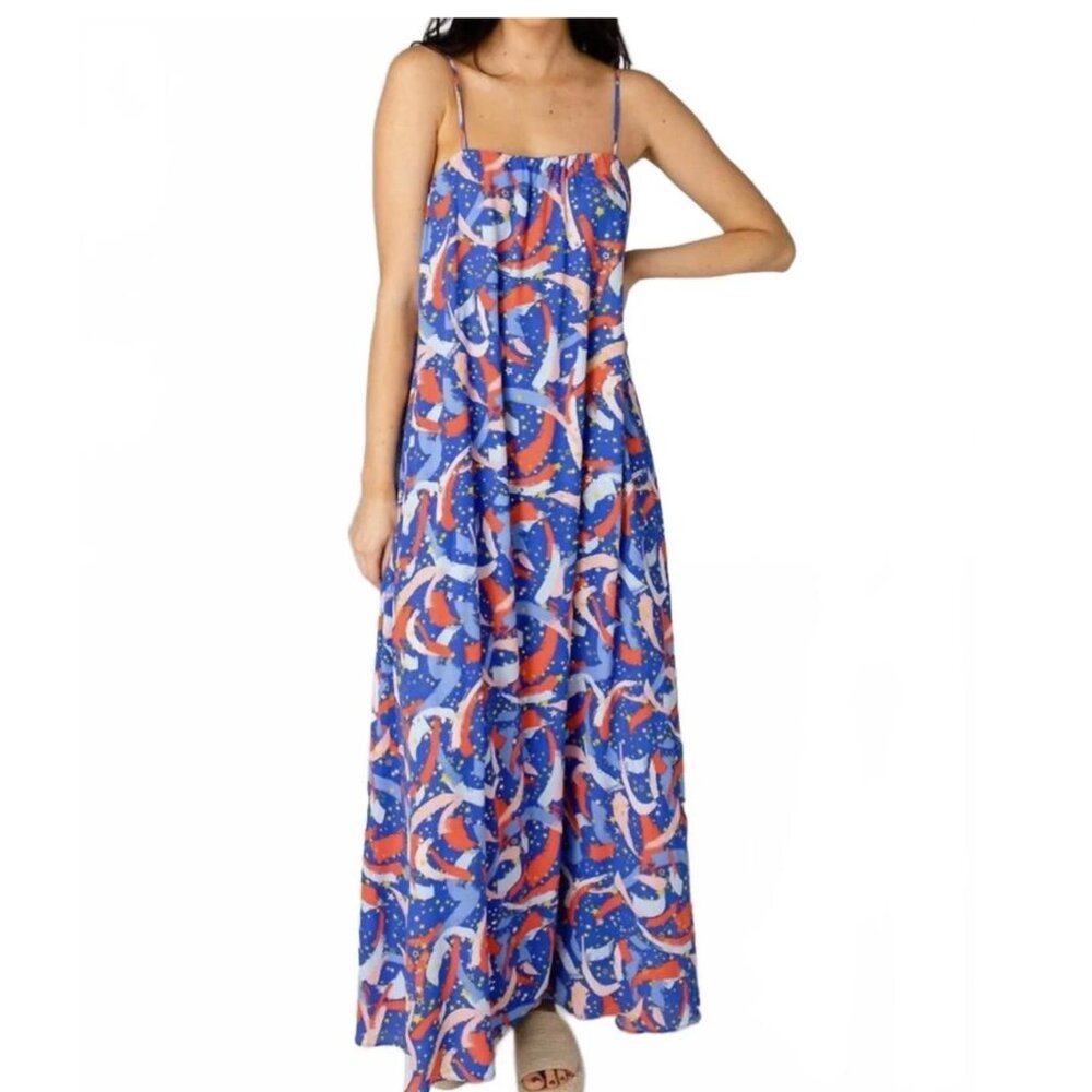 SALE Buddy Love Blue Pink Red Star Maxi Dress - XS